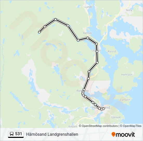 531 Bus Line Map