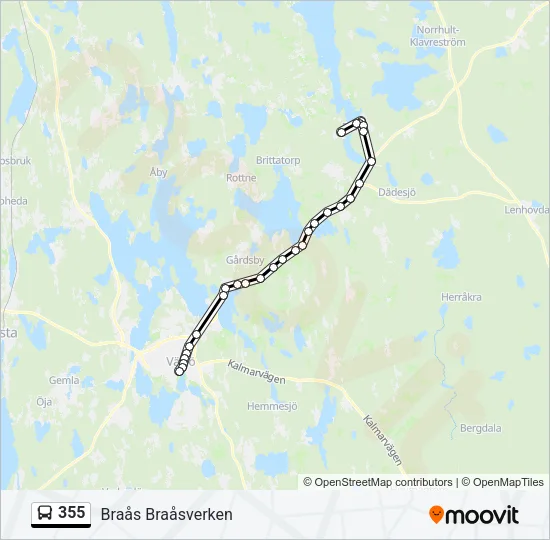 355 Bus Line Map