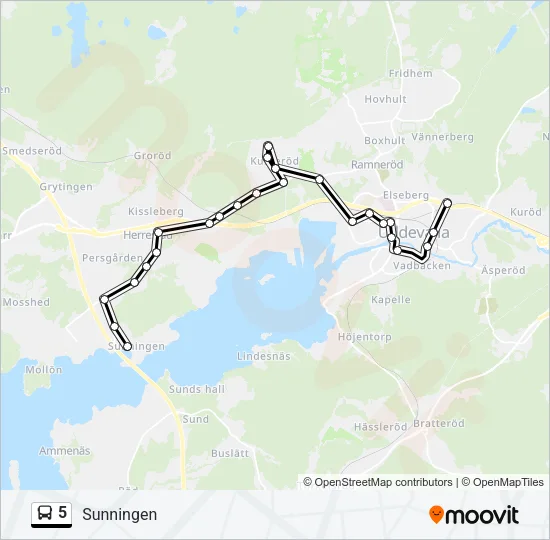5 Bus Line Map