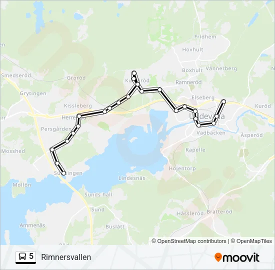5 Bus Line Map
