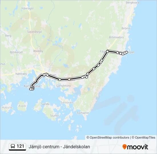 121 Bus Line Map