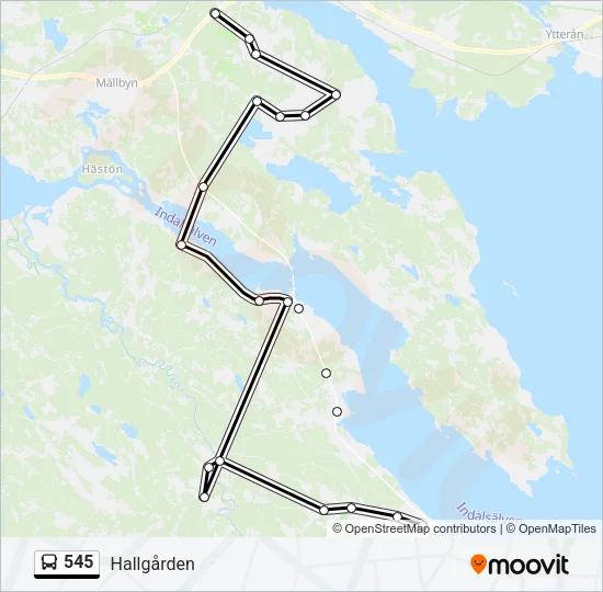 545 Bus Line Map