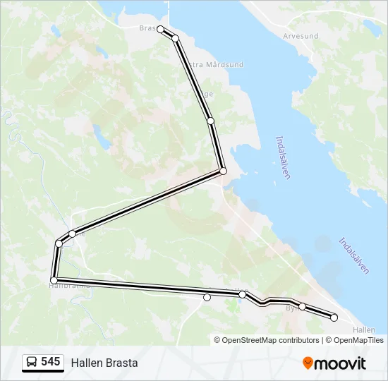 545 Bus Line Map