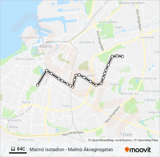 84C Bus Line Map