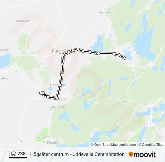 738 Bus Line Map