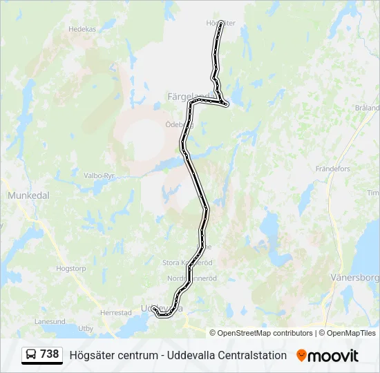 738 Bus Line Map