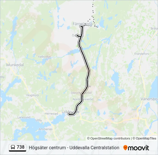 738 Bus Line Map
