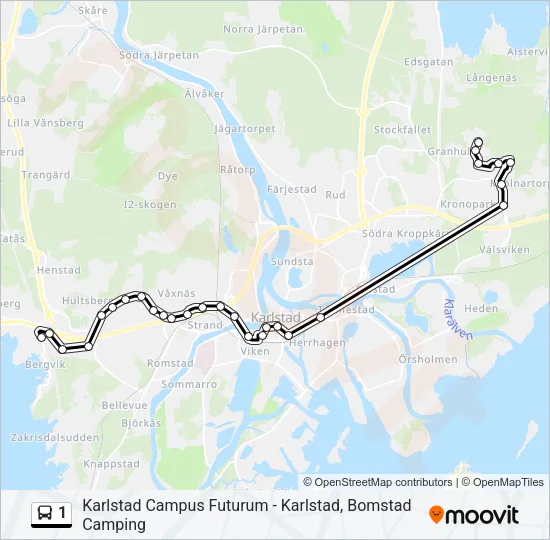 1 Bus Line Map
