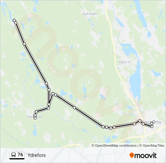 76 buss Linje karta