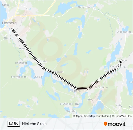 86 Bus Line Map