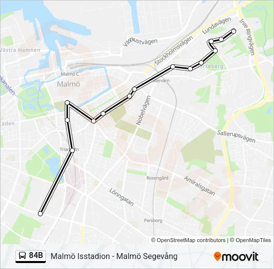 84B Bus Line Map