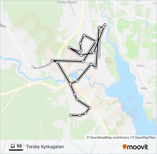 98 Bus Line Map