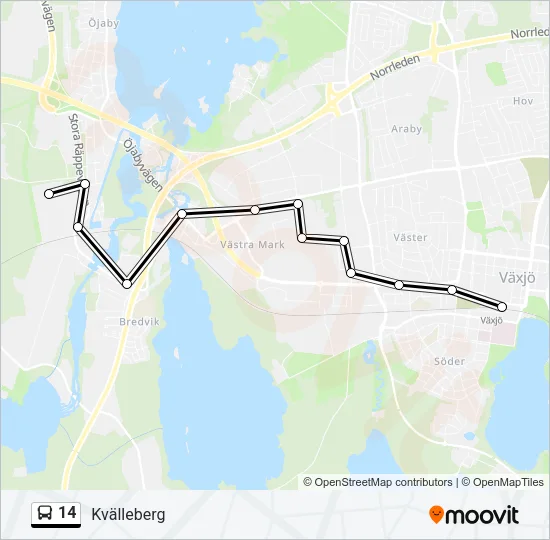 14 Bus Line Map