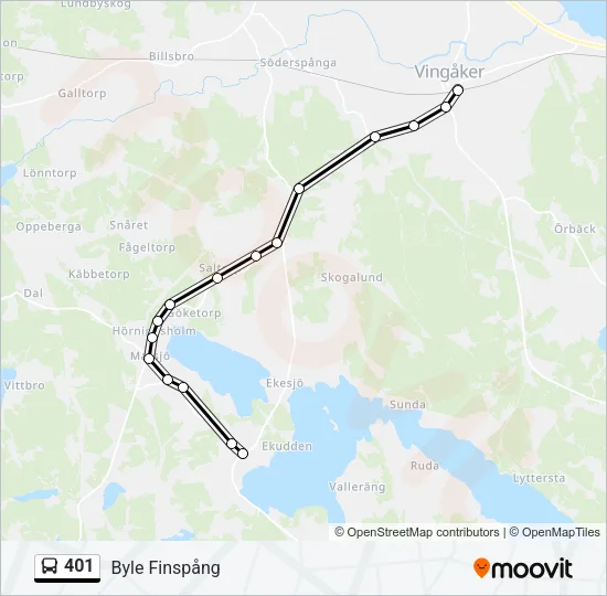 401 Bus Line Map