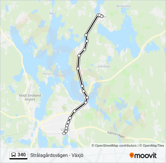 340 Bus Line Map
