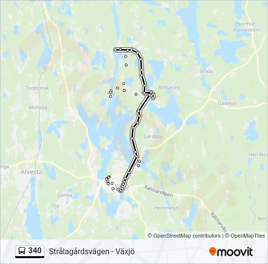 340 Bus Line Map