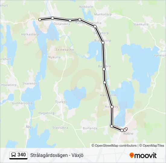 340 Bus Line Map