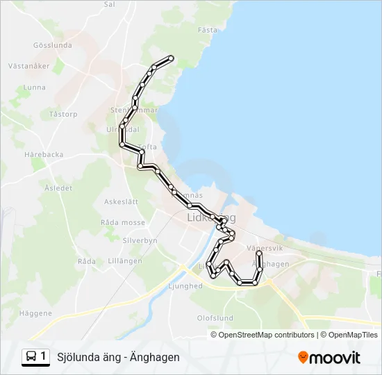 1 Bus Line Map