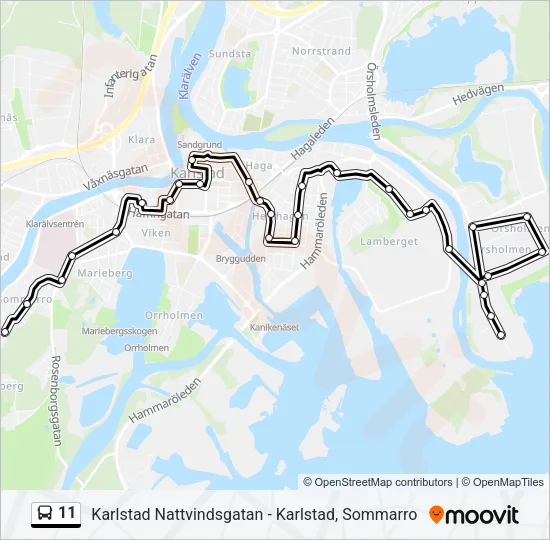 11 Bus Line Map
