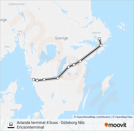 VY EXPRESS Bus Line Map