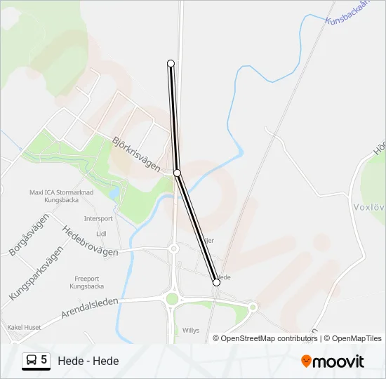 5 Bus Line Map