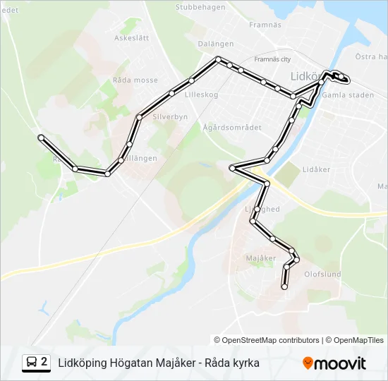 2 Bus Line Map