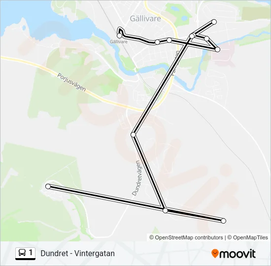 1 Bus Line Map