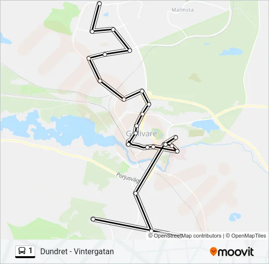 1 Bus Line Map