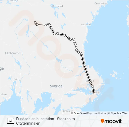 HÄRJEDALINGEN buss Linje karta
