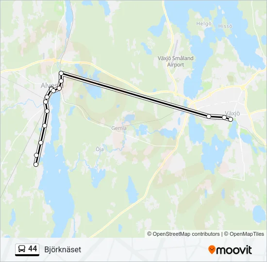 44 Bus Line Map