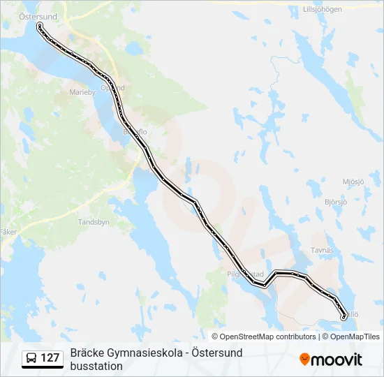 127 Bus Line Map