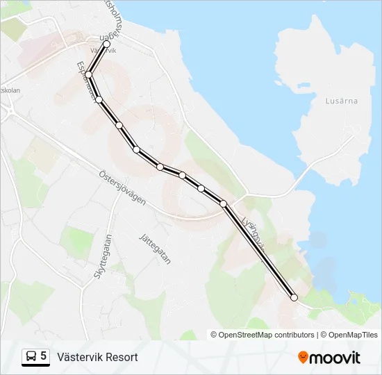 5 Bus Line Map