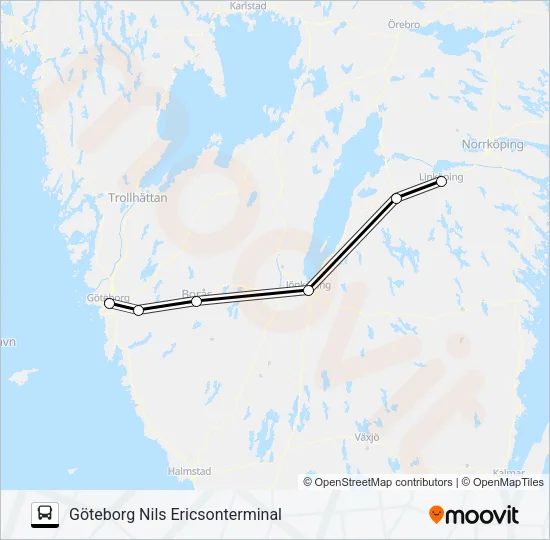 VY EXPRESS Bus Line Map