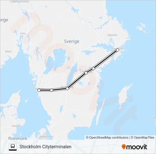 VY EXPRESS Bus Line Map