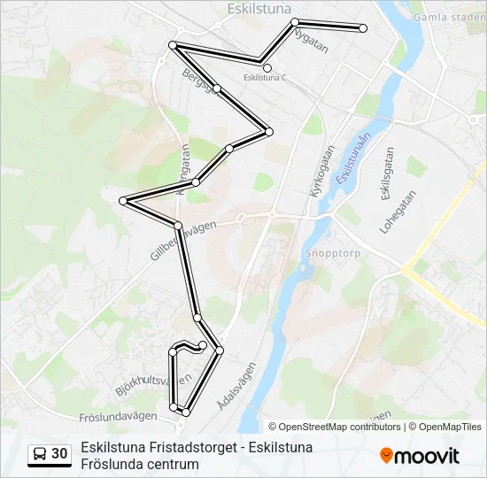 30 Bus Line Map