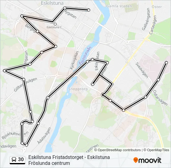 30 Bus Line Map