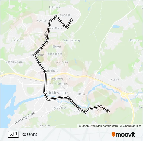 1 Bus Line Map
