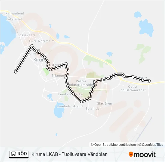 RÖD Bus Line Map