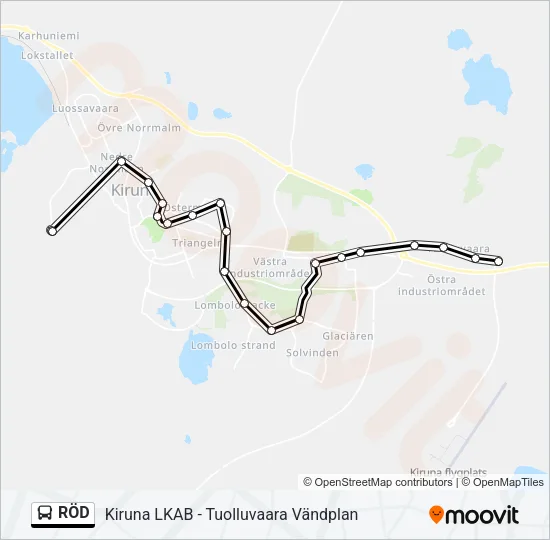 RÖD Bus Line Map