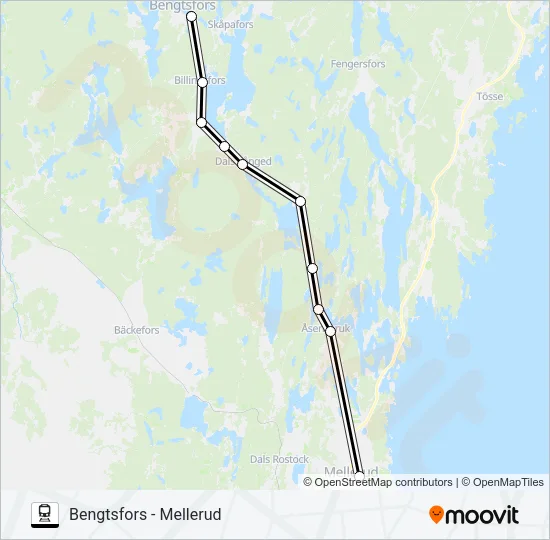 DAL-VÄSTRA VÄRMLANDS JÄRNVÄG Train Line Map