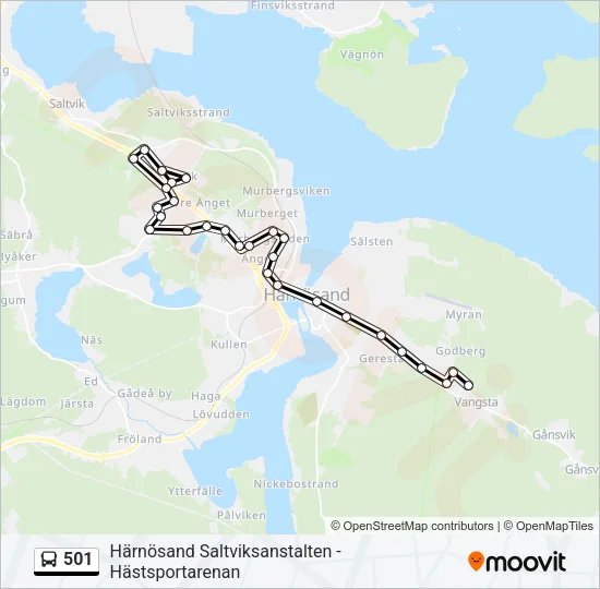 501 Bus Line Map