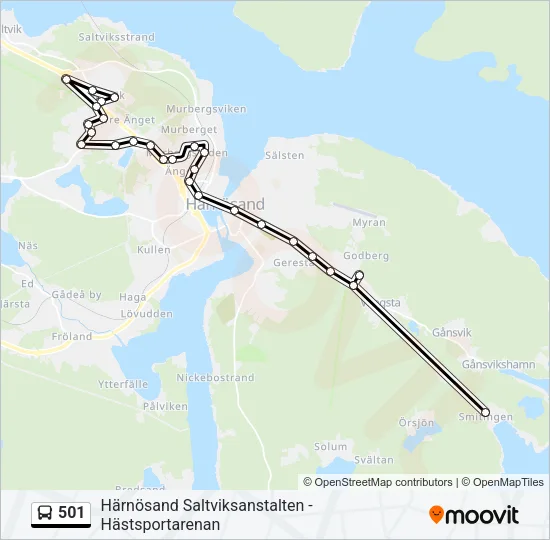 501 Bus Line Map