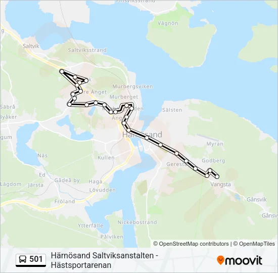 501 Bus Line Map