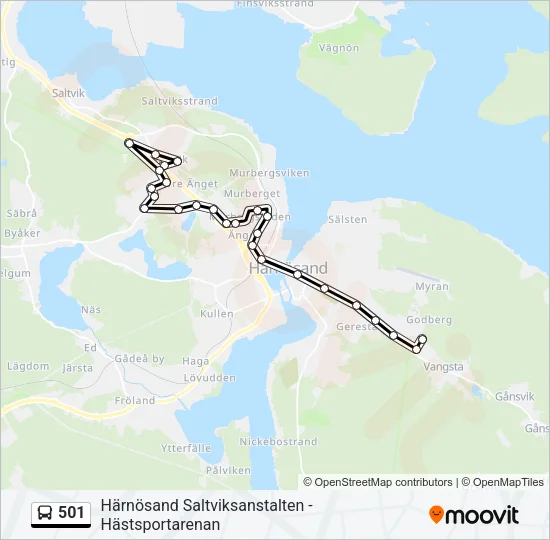 501 Bus Line Map