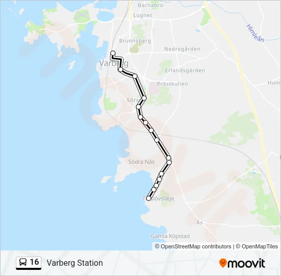 16 Bus Line Map