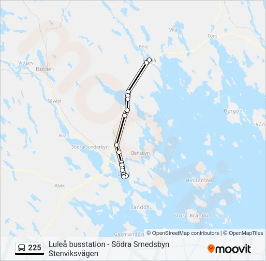 225 Bus Line Map
