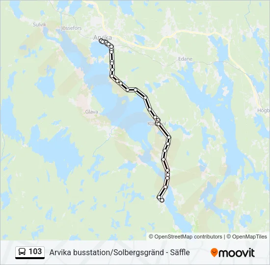 103 Bus Line Map