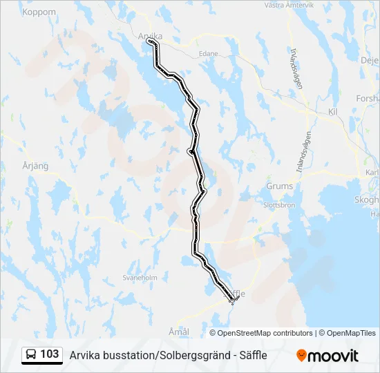 103 Bus Line Map