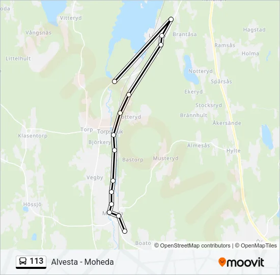 113 Bus Line Map