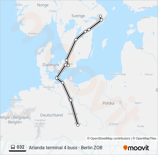 032 Bus Line Map